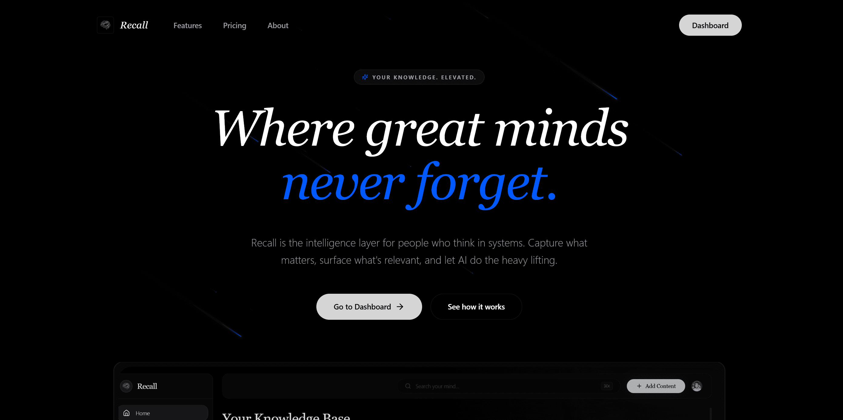 Recall | AI Second Brain Ecosystem preview